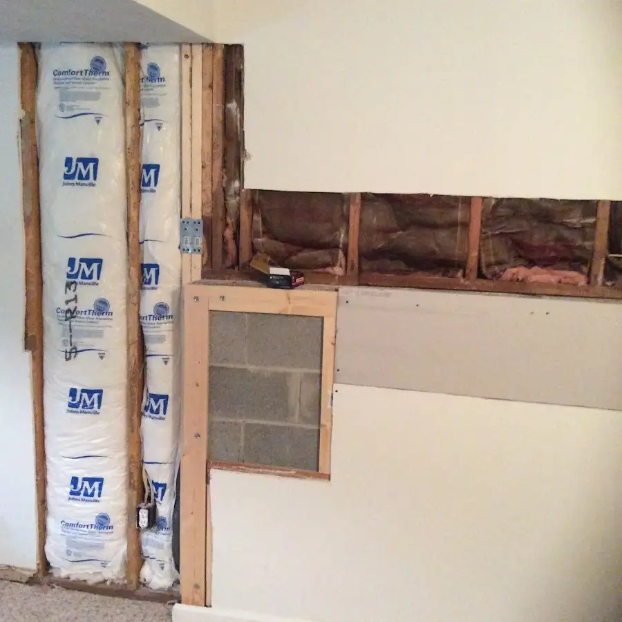 Wall insulation replacement during Basement Flood Cleanup in Wabash